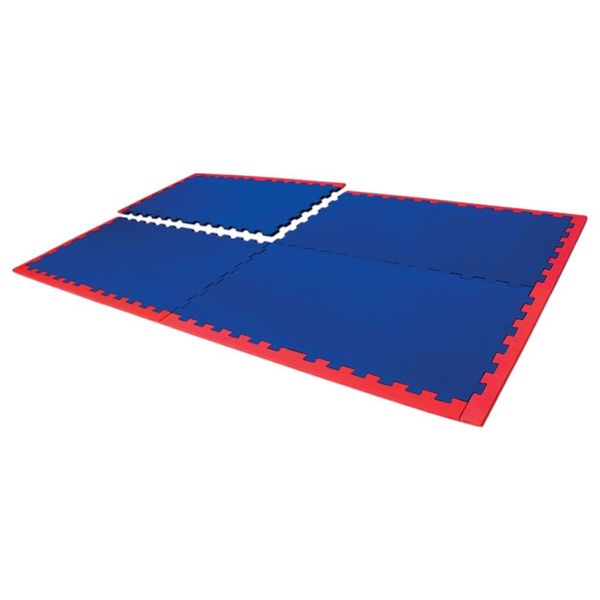 Tapete Tatame Eva 4 Peças Evamax 100X50cm Azul E Vermelho (MP)