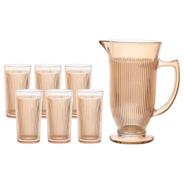 Conjunto De Jarra E Copos 7 Peças Hauskraft 1 Litro Lila (MP)