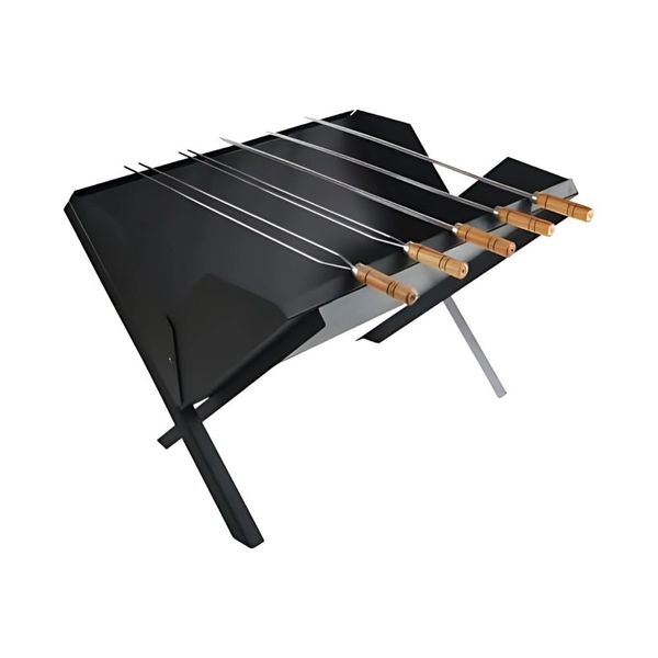 Churrasqueira Maleta Madefer Inox Em Aço 40x50x50cm (MP)