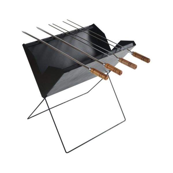 Churrasqueira Maleta Madefer Inox Em Aço 40x30x40cm (MP)