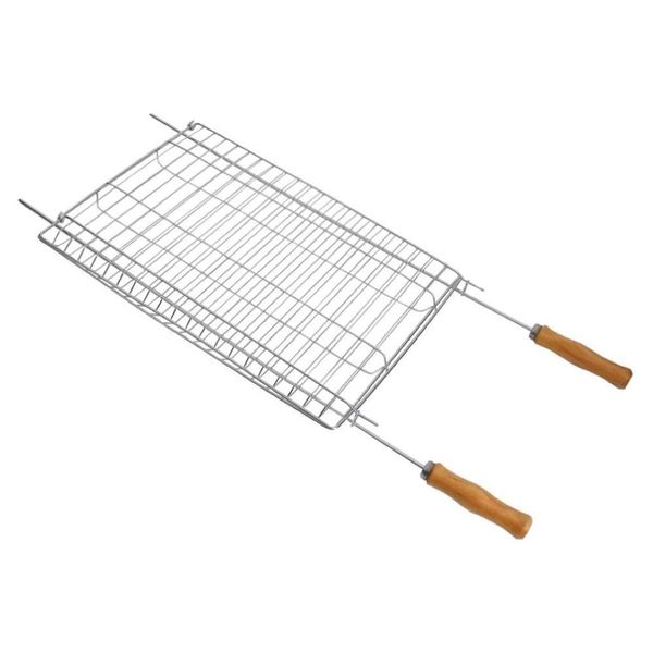 Grelha Dupla Madefer Inox Cromado 84x34cm (MP)