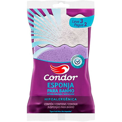 Esponja para Banho Leve 3 Pague 2 Condor Sortidas Pequeno
