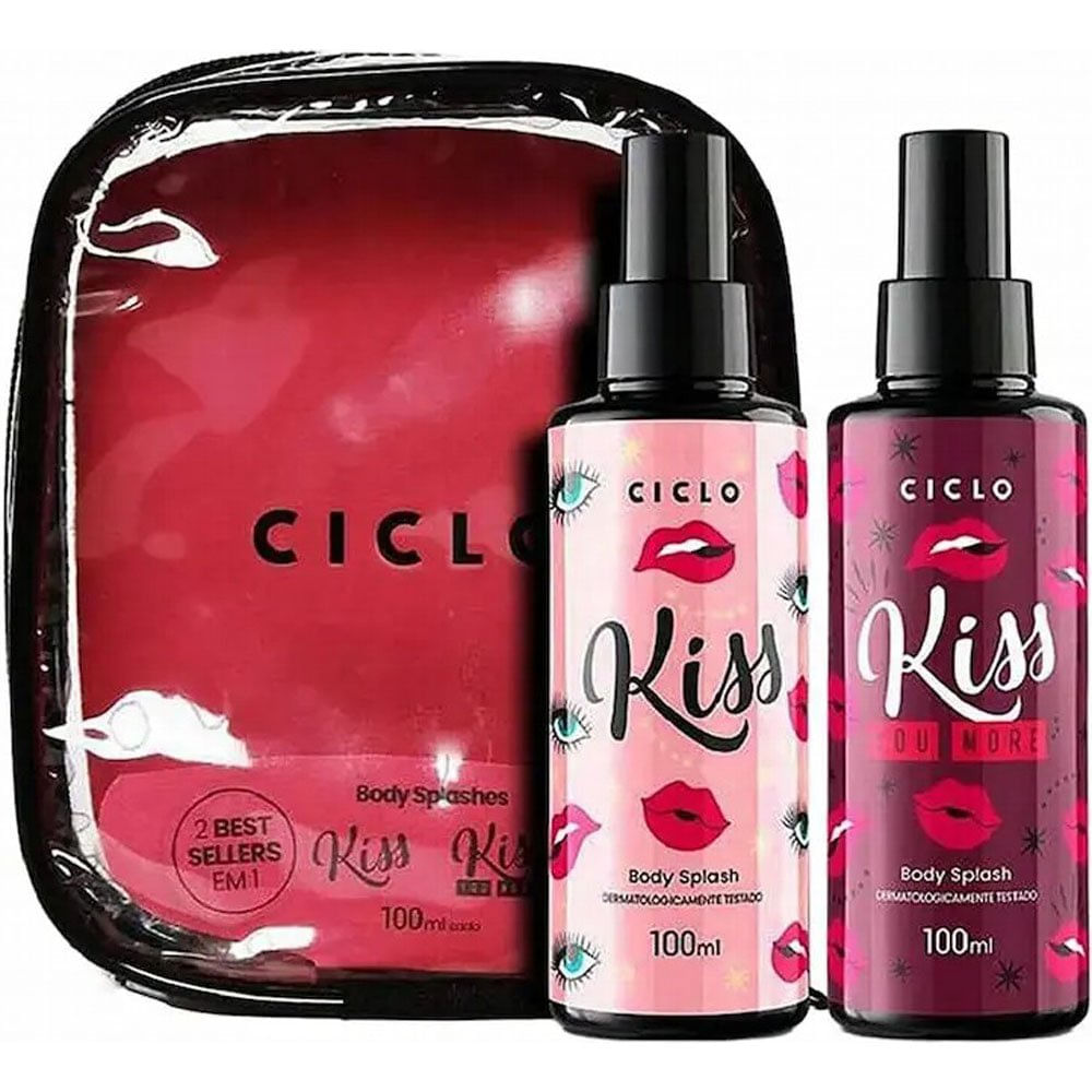 Kit Ciclo Body Splashes Kiss 100ml + Kiss Me More 100ml
