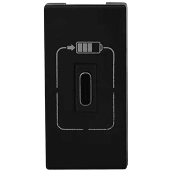 Módulo Tomada Legrand Carregador Usb-C 1500Ma Pial Plus+ 1M 615097PT Preto (MP)