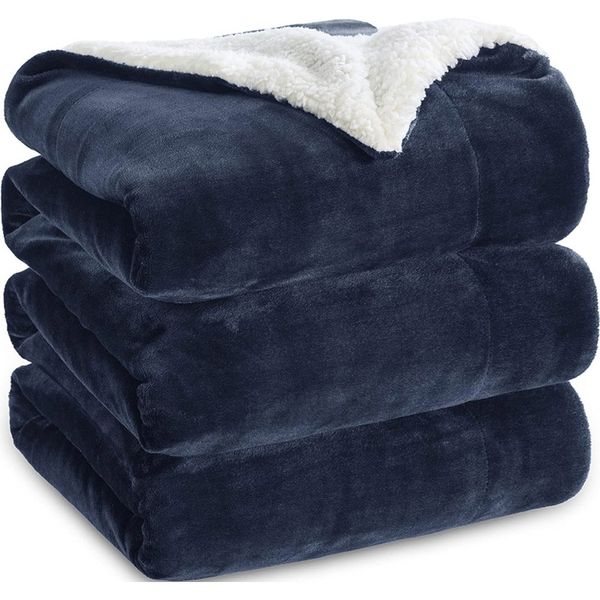 Cobertor Bedsure Queen 90×90" Azul Marinho A-MBI