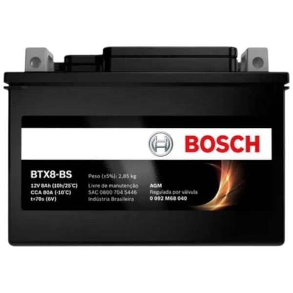 Bateria Moto Bosch 12V 8AH BTX8-BS (MP)