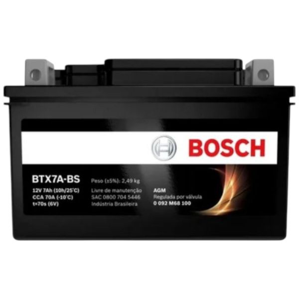 Bateria Moto Bosch 12V 7AH BTX7A-BS (MP)