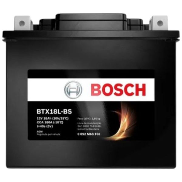 Bateria Moto Bosch 12V 18AH BTX18L-BS (MP)