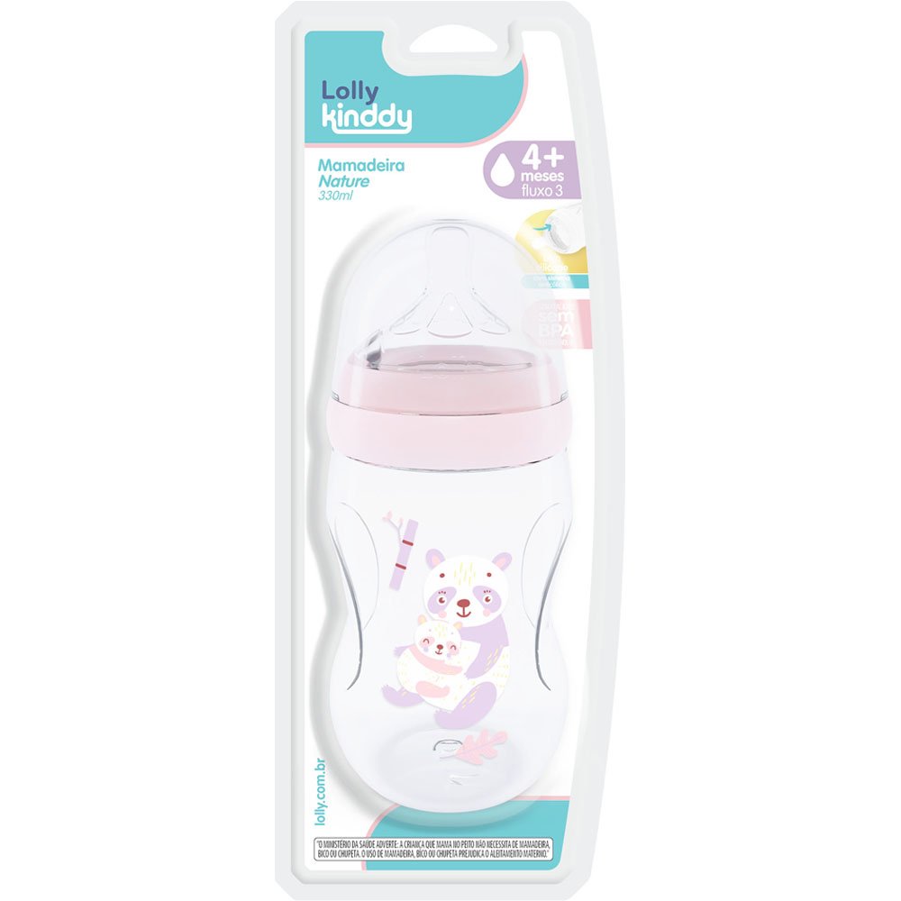 Mamadeira Nature Lolly AureaFow Fluxo 3 Feminino 330ml