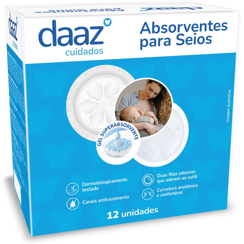 Absorventes Para Seios Daaz 12 Unidades