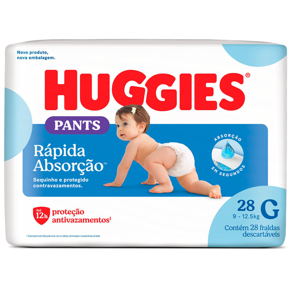 Fralda Infantil Huggies Rápida Absorção Tamanho G 28 Unidades