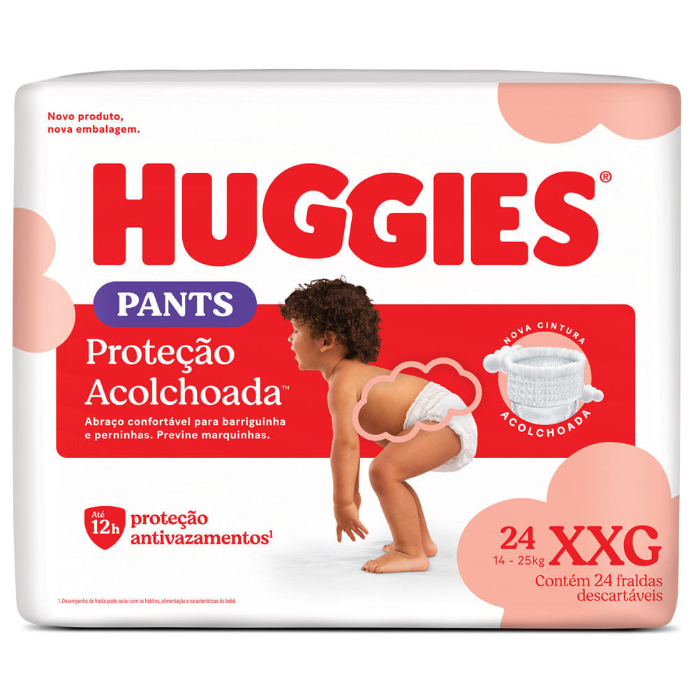Fralda Huggies Descartável Proteção Acolchoada Tamanho XXG 24 Unidades