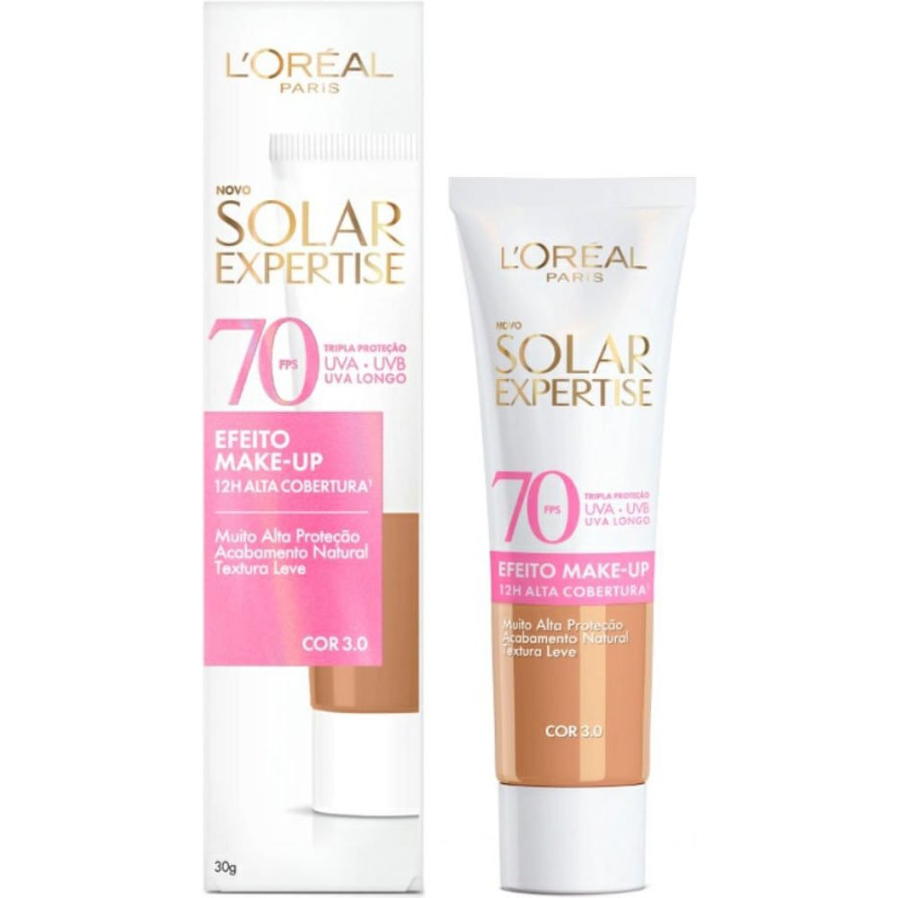 Protetor Solar Facial L'Oréal Paris Solar Expertise Efeito Make Up FPS70 Cor 3.0 30g