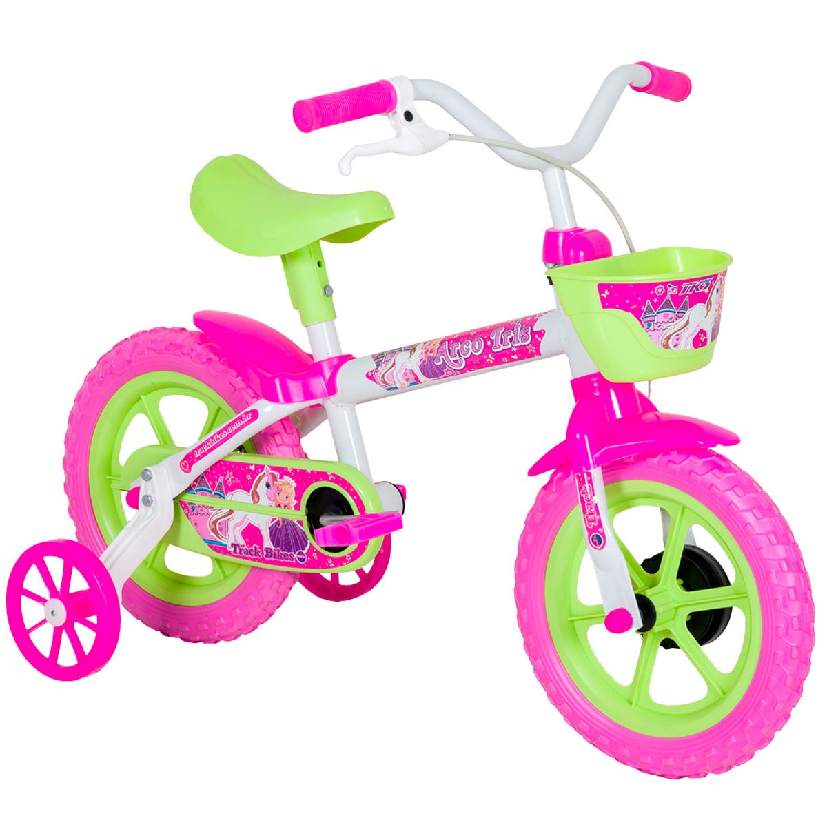 Bicicleta Infantil Track Aro 12 Arco Íris Branco