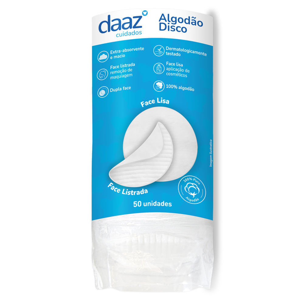 Algodão Disco Daaz 50 Unidades