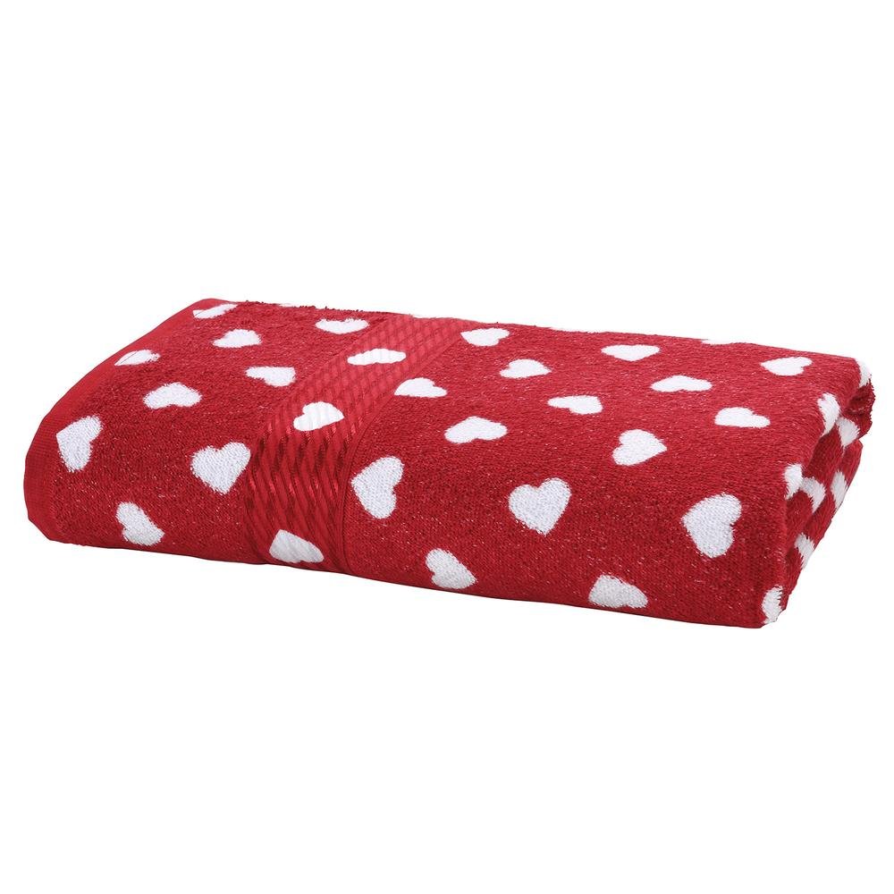Toalha De Banho Dohler Prisma Love 70x140cm Vermelho (MP)