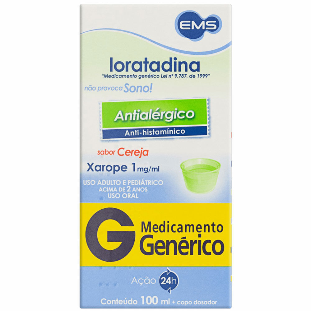 Loratadina - EMS 1mg/ml xarope frasco com 100ml