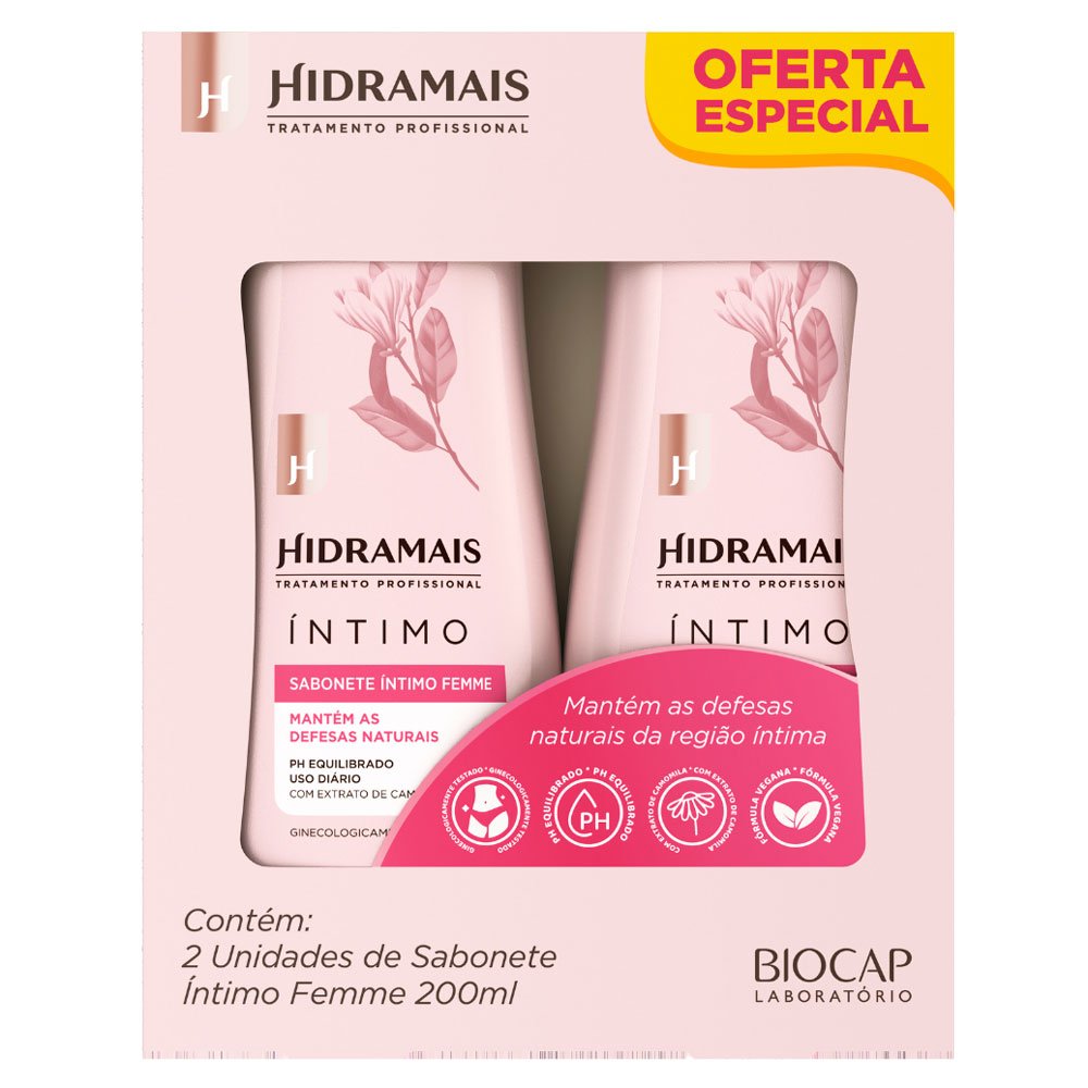 Sabonete Íntimo Femme Hidramais 200ml 2 Unidades