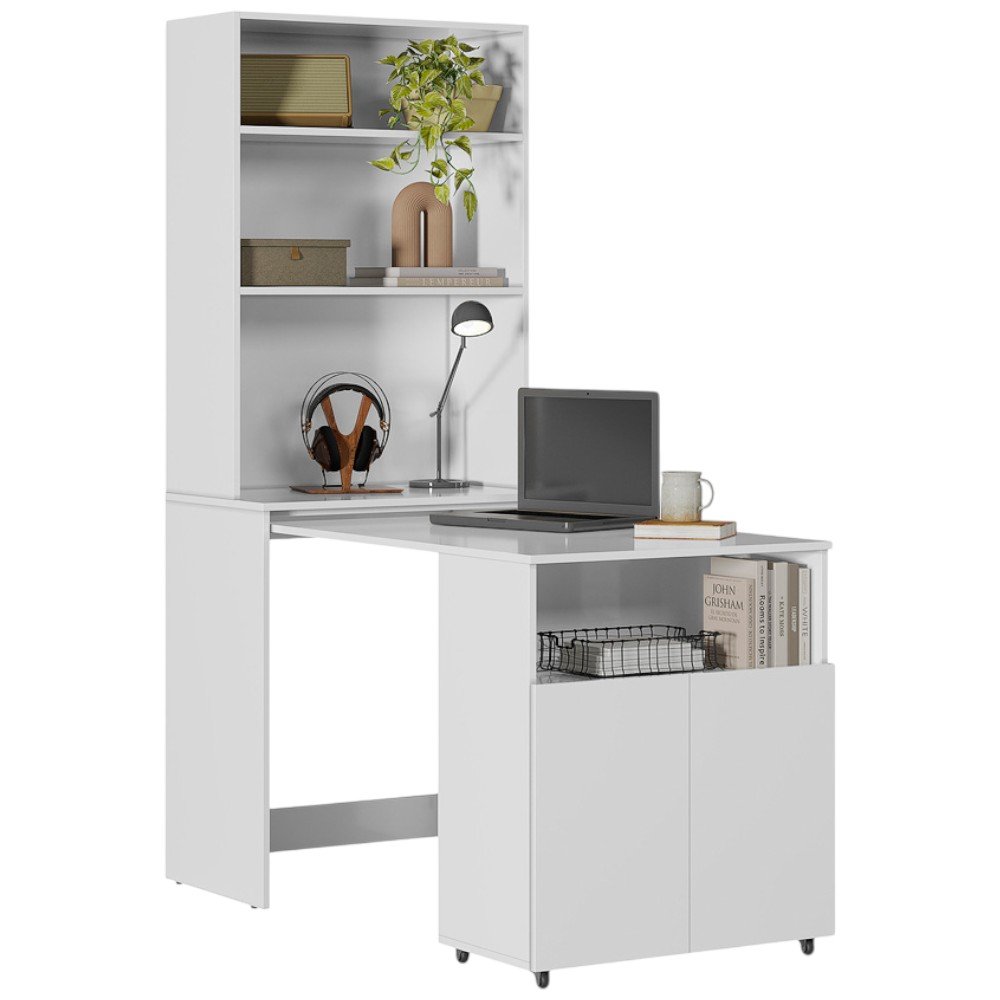 Armário Multiuso Com Mesa Embutida Kits Paraná Branco