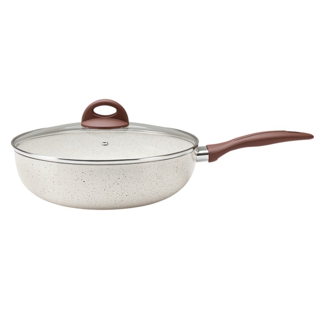 Panela Wok Brinox com Tampa 28cm 3,4L Smart Plus Vanila 4774/143 (ID)