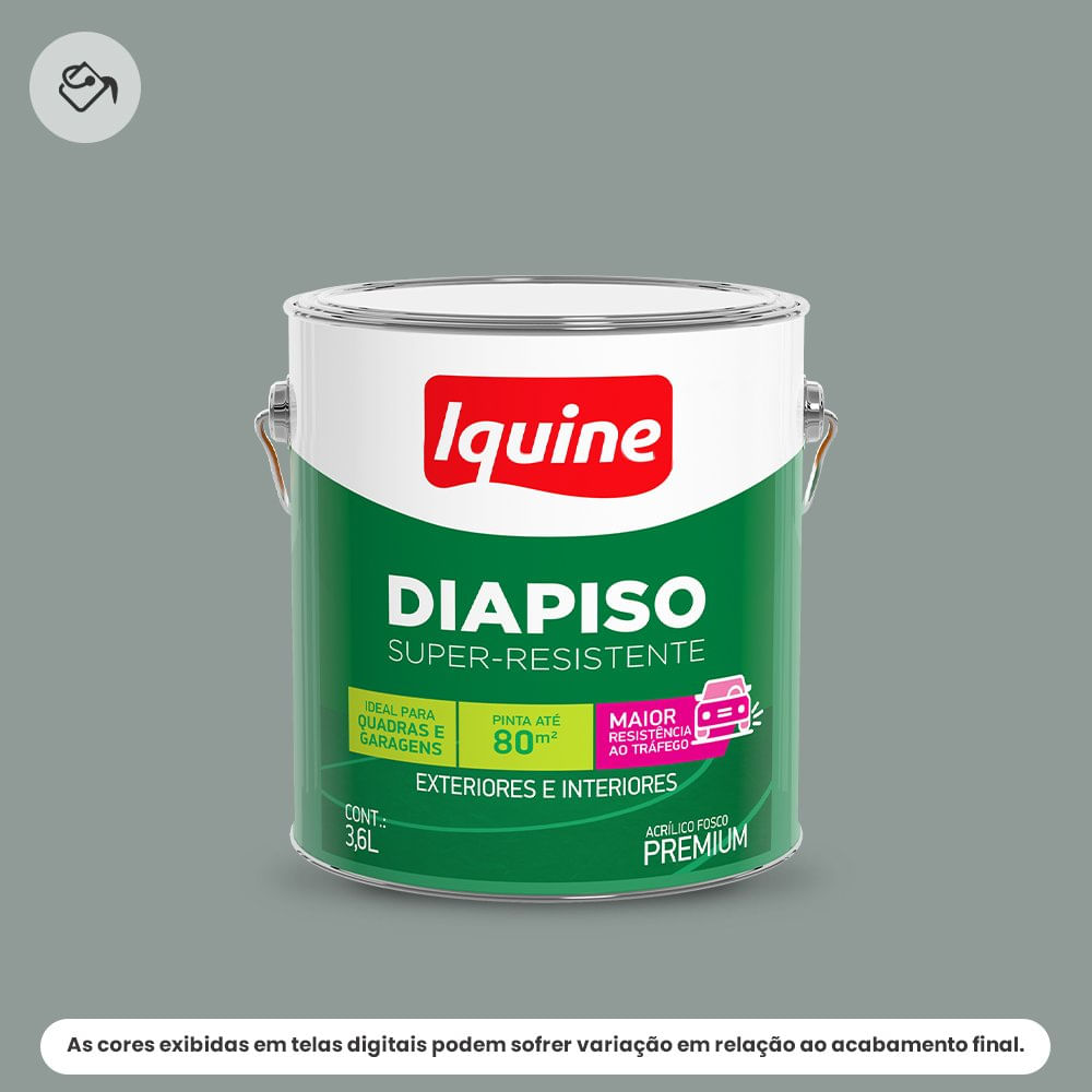 Tinta Acrílica Piso Premium Fosco 3,6L Diapiso Cinza Médio Iquine (MP)