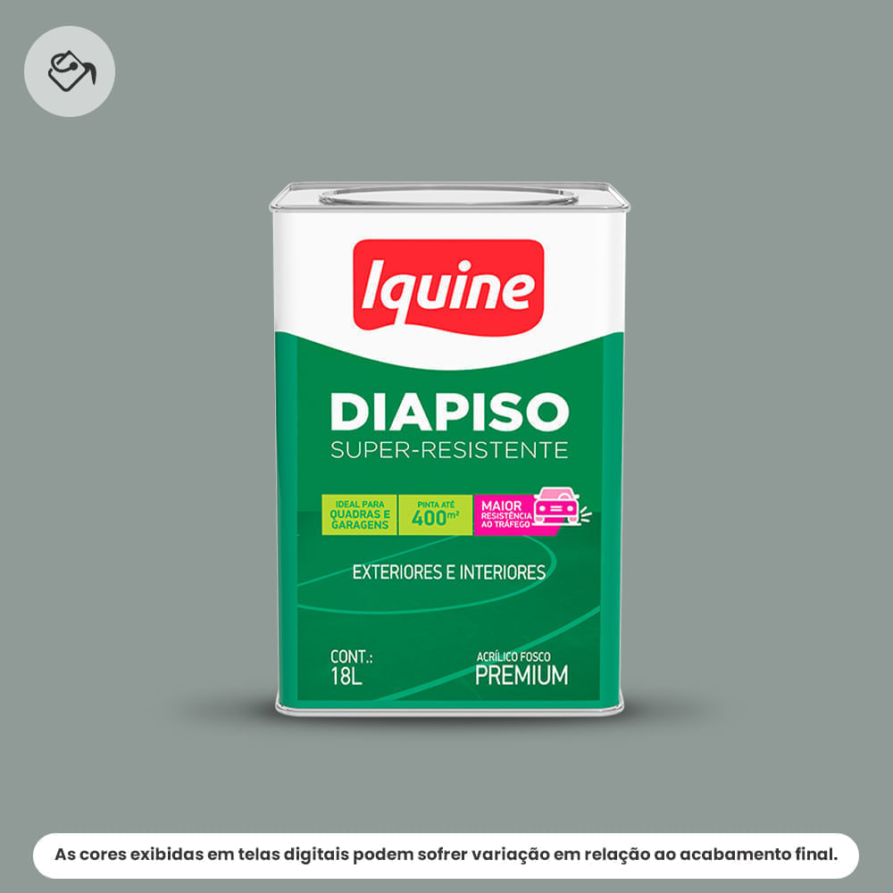 Tinta Acrílica Piso Premium Fosco 18L Diapiso Iquine Cinza Médio (MP)