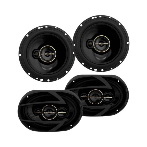 Kit Alto-Falante Prático Hurricane Aurum 1 Par A6T + 1 Par A69Q 380W RMS (Kit) (MP)