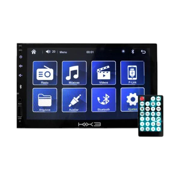 Central Multimídia KX3 Android Bluetooth 7 2DIN MP5 KRC2100S (MP)