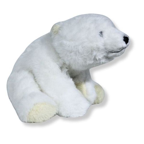 Pelúcia Bela Flor Urso Polar Deitado Branco 30cm 95858 (MP)
