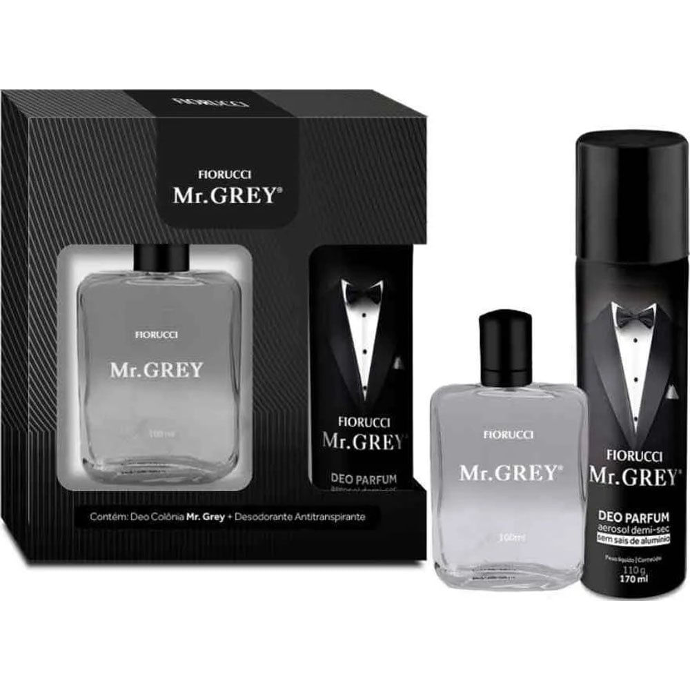 Kit Fiorucci Mr Grey Fiorucci Deo Colônia 100ml + Desodorante 170ml