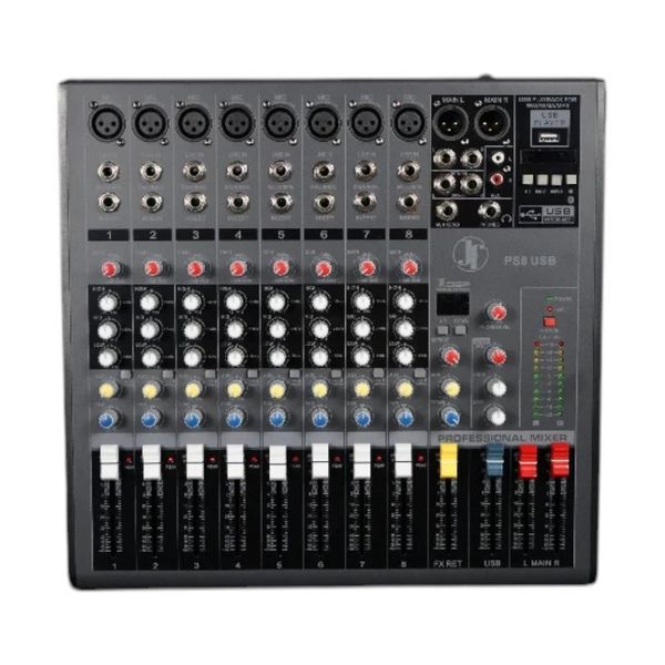 Mesa de Som J&F 8 Canais USB RV802 PS802 (MP)