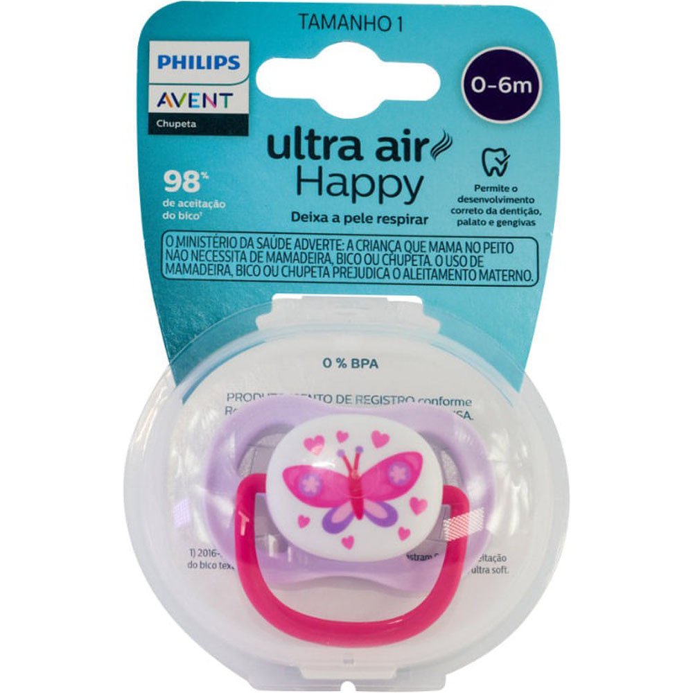 Chupeta Philips Avent Ultra Air Happy Borboleta 0-6 Meses