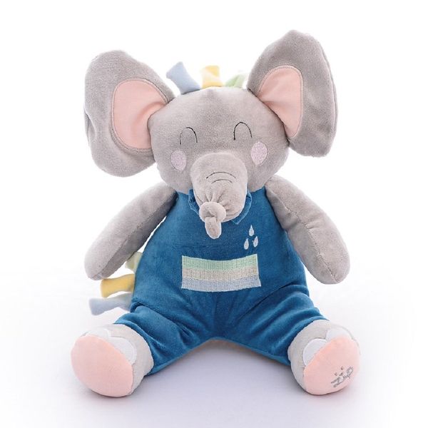 Pelúcia Zip Toys Elefante Safari Antialérgico 34x24cm Cinza E Azul (MP)