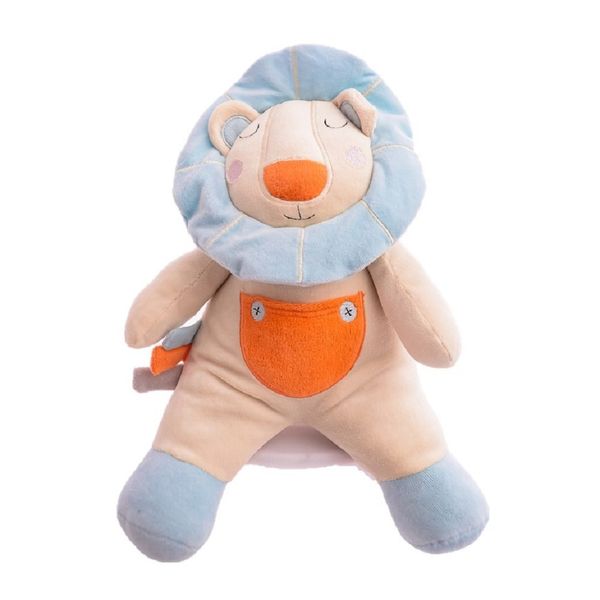 Pelúcia Zip Toys Leão Safari Antialérgico 34x24cm Bege E Azul (MP)