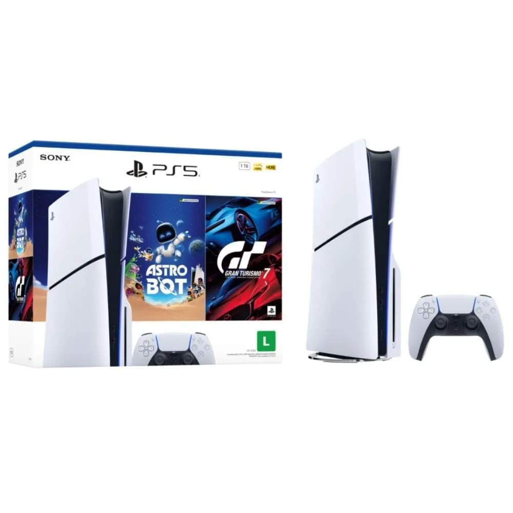 Console PlayStation 5 Slim Disk 1TB Bundle Astro Bot e Gran Turismo 7