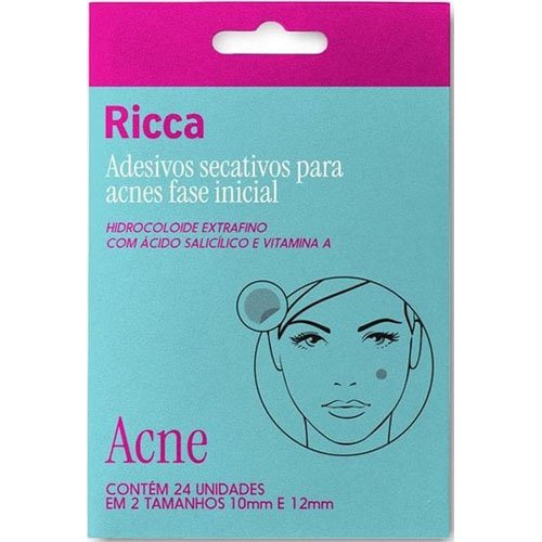 Adesivo Secativo Para Acnes Ricca Fase Inicial 24 Unidades