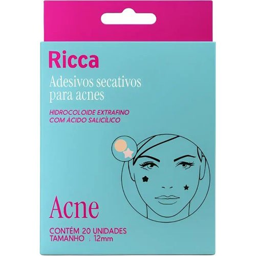 Adesivo Secativo Para Acnes Ricca Flor E Estrelas 20 Unidades