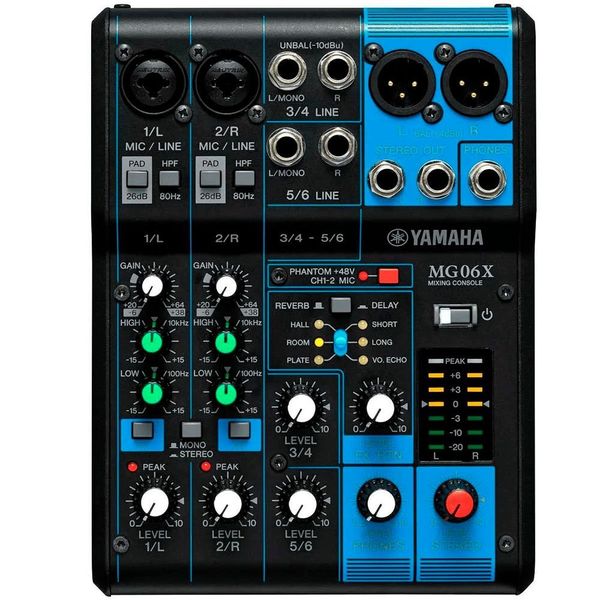 Mesa De Som Yamaha 6 Canais Com Efeito MG06X (MP)