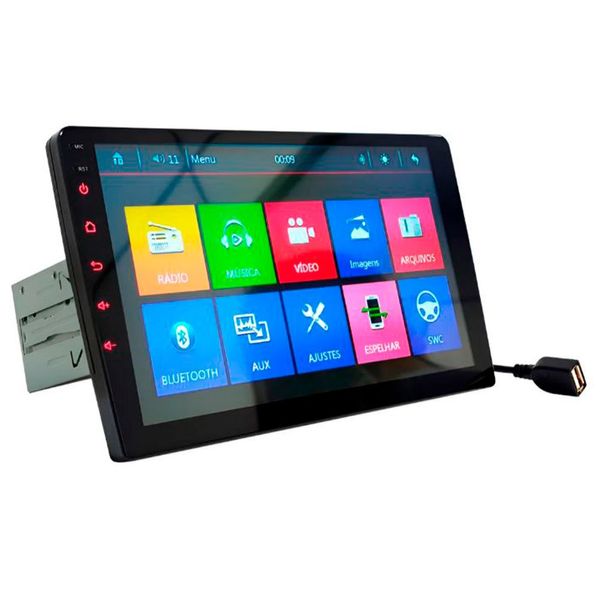 Central Multimídia MP5 E-Tech Wide 9" Light Espelhamento Android E IOS (MP)