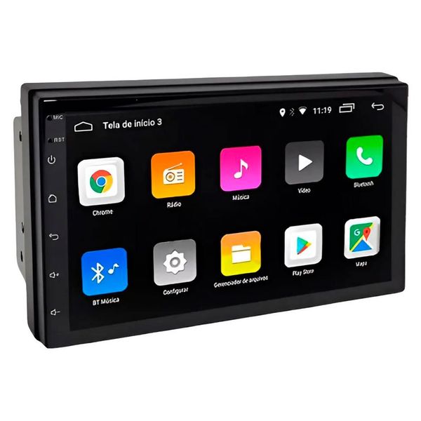 Central Multimídia MP5 7" E-Tech Premium Plus+ 4GB+64 Slim Traseira (MP)