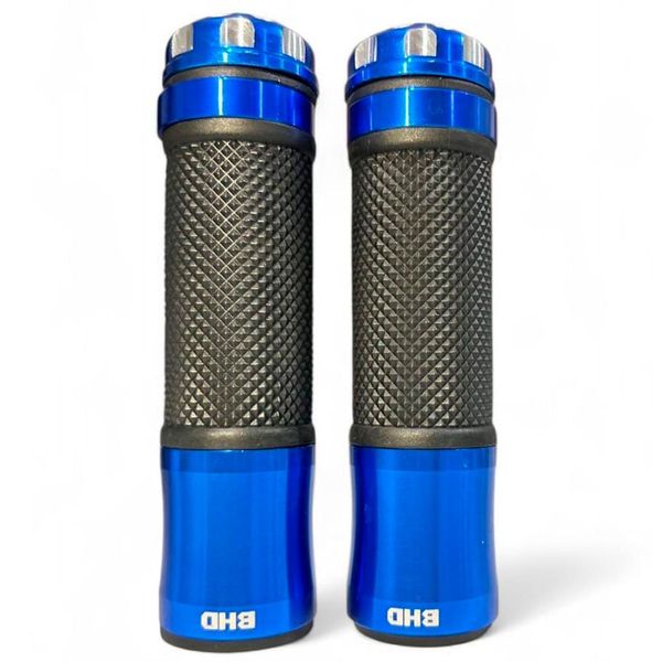 Manopla Para Moto BHD Universal Racing Street Sem Roldana Preto E Azul (MP)