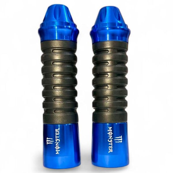 Manopla Para Moto BHD Universal Pro-Spent Sem Roldana Preto E Azul (MP)
