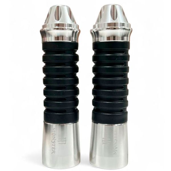 Manopla Para Moto BHD Universal Pro-Spent Sem Roldana Preto Cromado (MP)