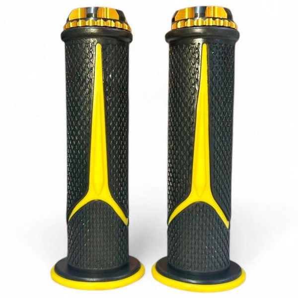Manopla Para Moto BHD Universal Vip Sem Roldana Preto E Amarelo (MP)