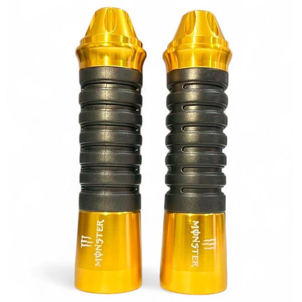 Manopla Para Moto BHD Universal Pro-Spent Monster Sem Roldana Preto E Dourado (MP)