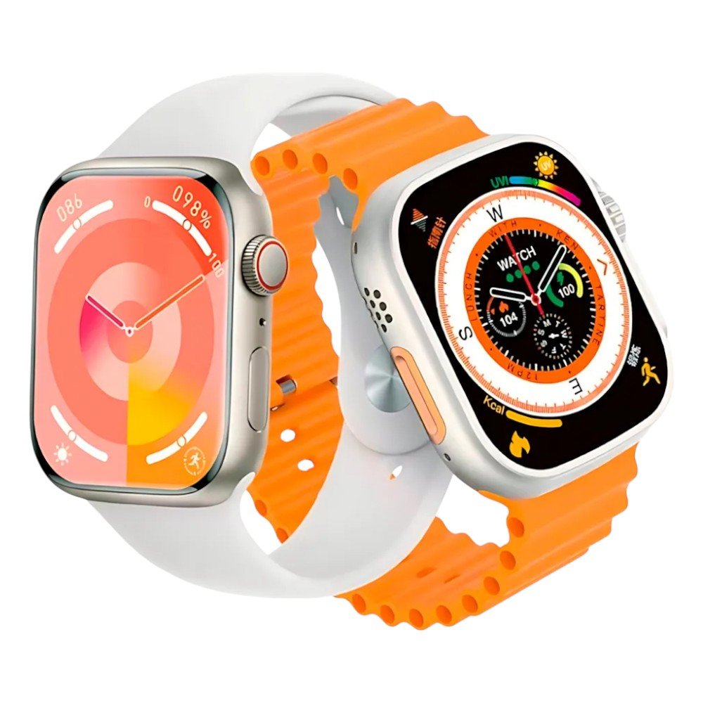 Kit 2 Smartwatch A'Gold RL-18 Com 6 Pulseiras Prata (MP)