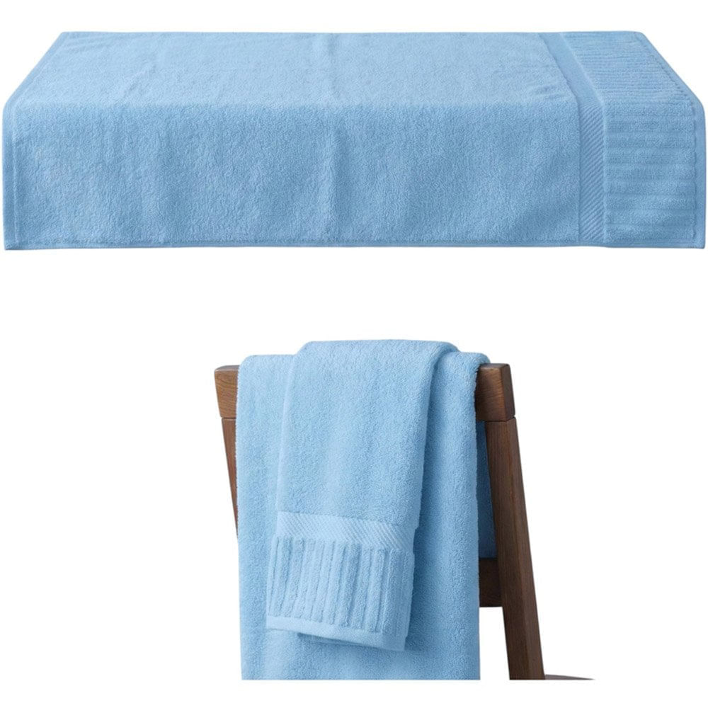Jogo de Toalhas Baumon 2 Peças Banho 126x68cm e Rosto 100% Algodão 500gsm Azul