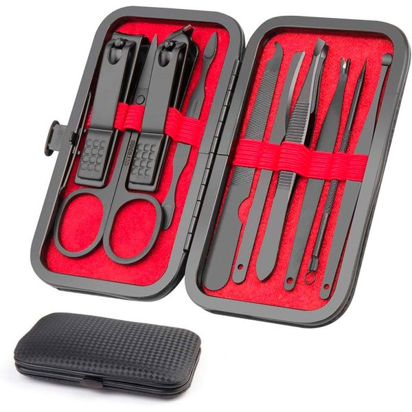 Kit 10 Peças Manicure Para Cuidados Pessoais Okomer Preto A-BI