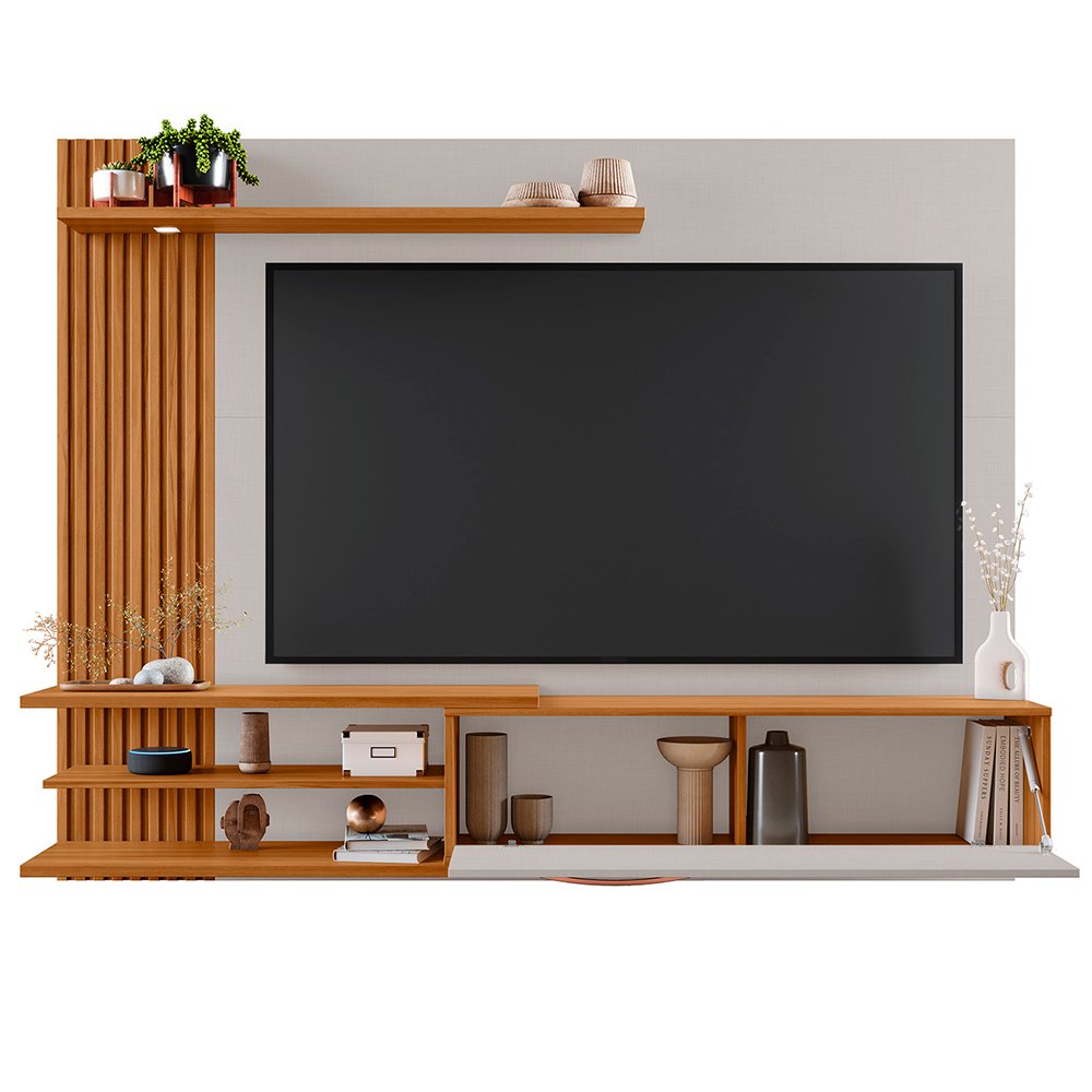 Painel Para TV Até 65" Notável Trend Freijó E Off White NT1355