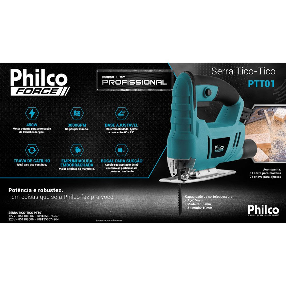 Serra Philco Force 450w Azul Ptt01